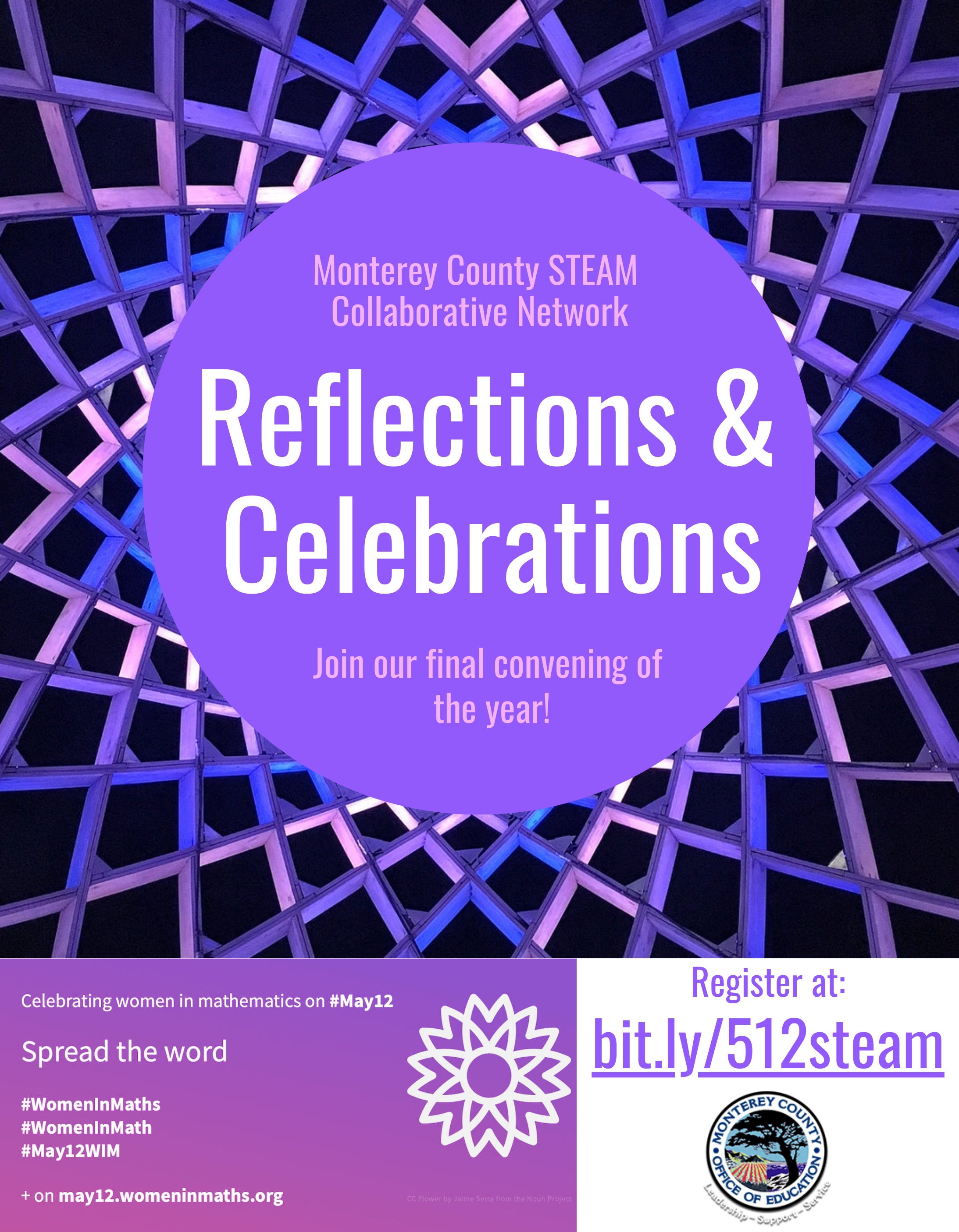 Monterey County STEAM Collaborative Network. Join our final convening of the year for reflections and celebrations. Celebrating Women in Math.
