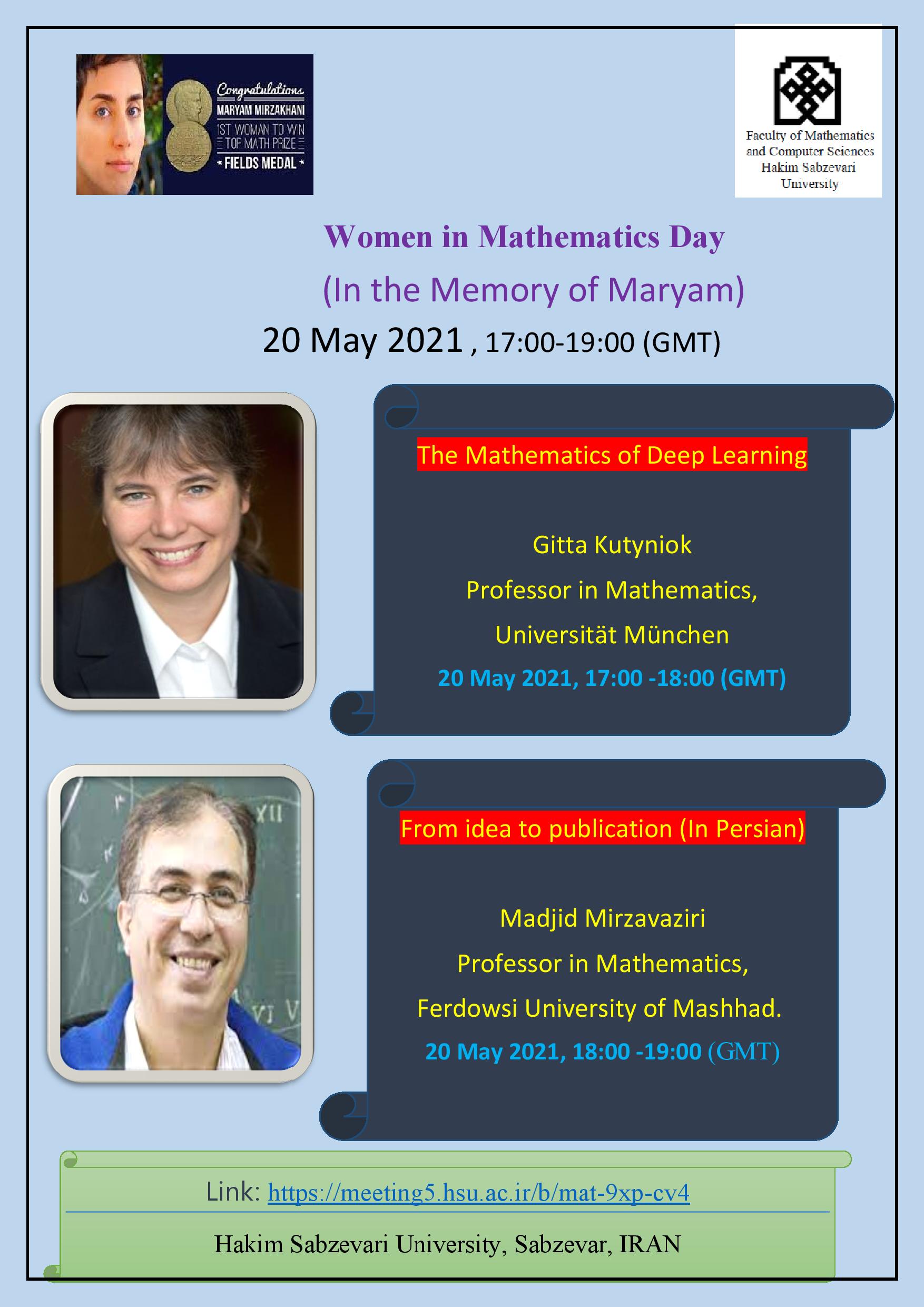 Poster of the first day of the webinar
