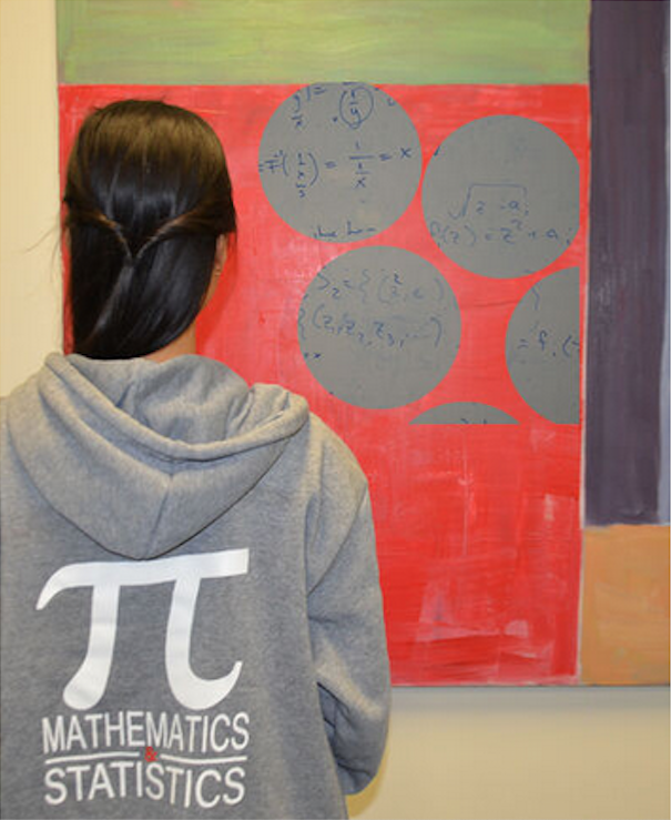 University of Wollongong Mathematics and Statistics Society member wearing a club hoodie 