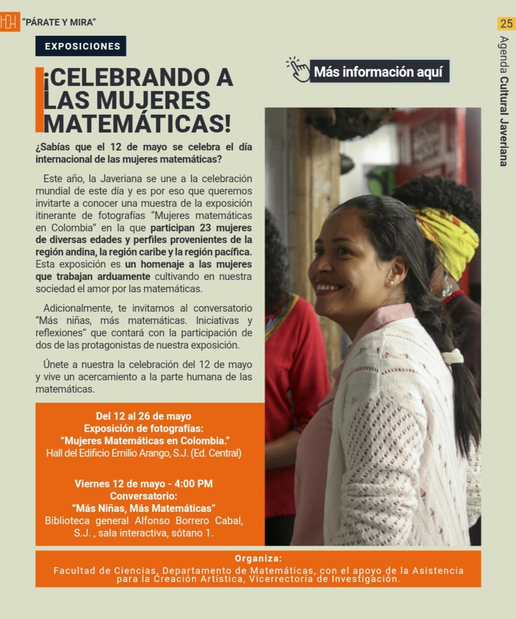 Muestra de la exposición de fotografías Mujeres Matemáticas en Colombia
