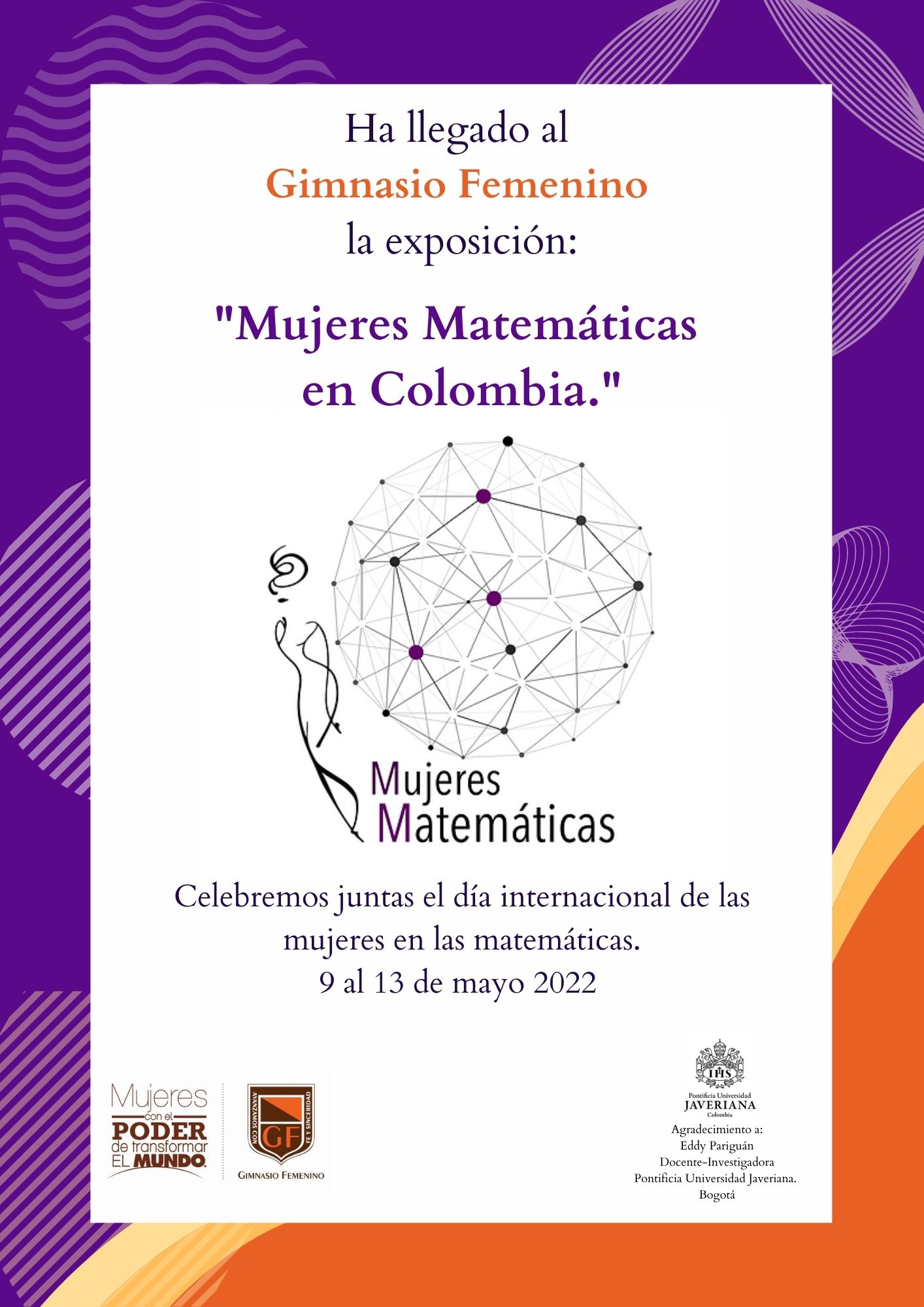 Invitación a la exposición "Mujeres matemáticas en Colombia".