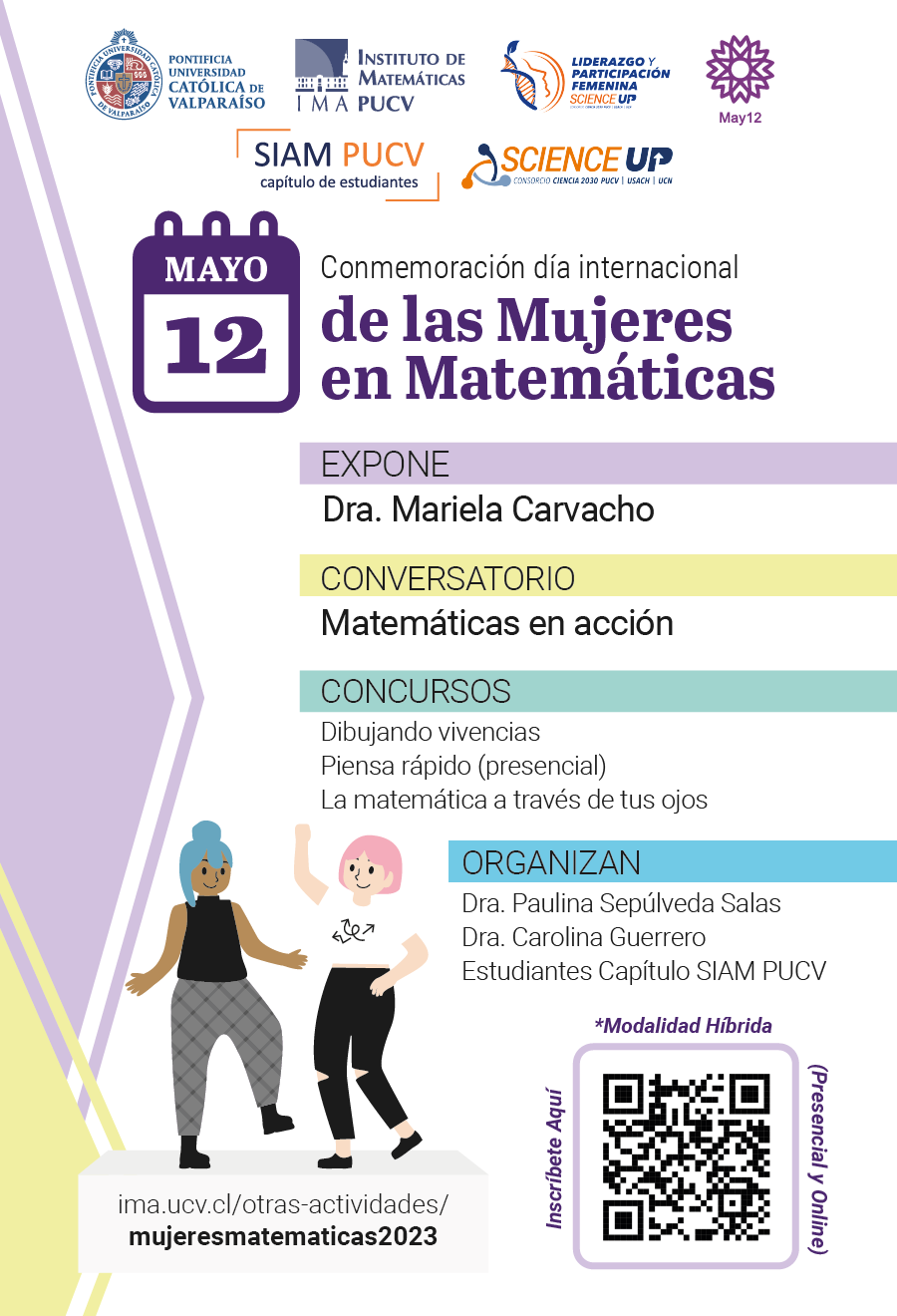 Afiche  Mujeres en Matemáticas 2023 PUCV