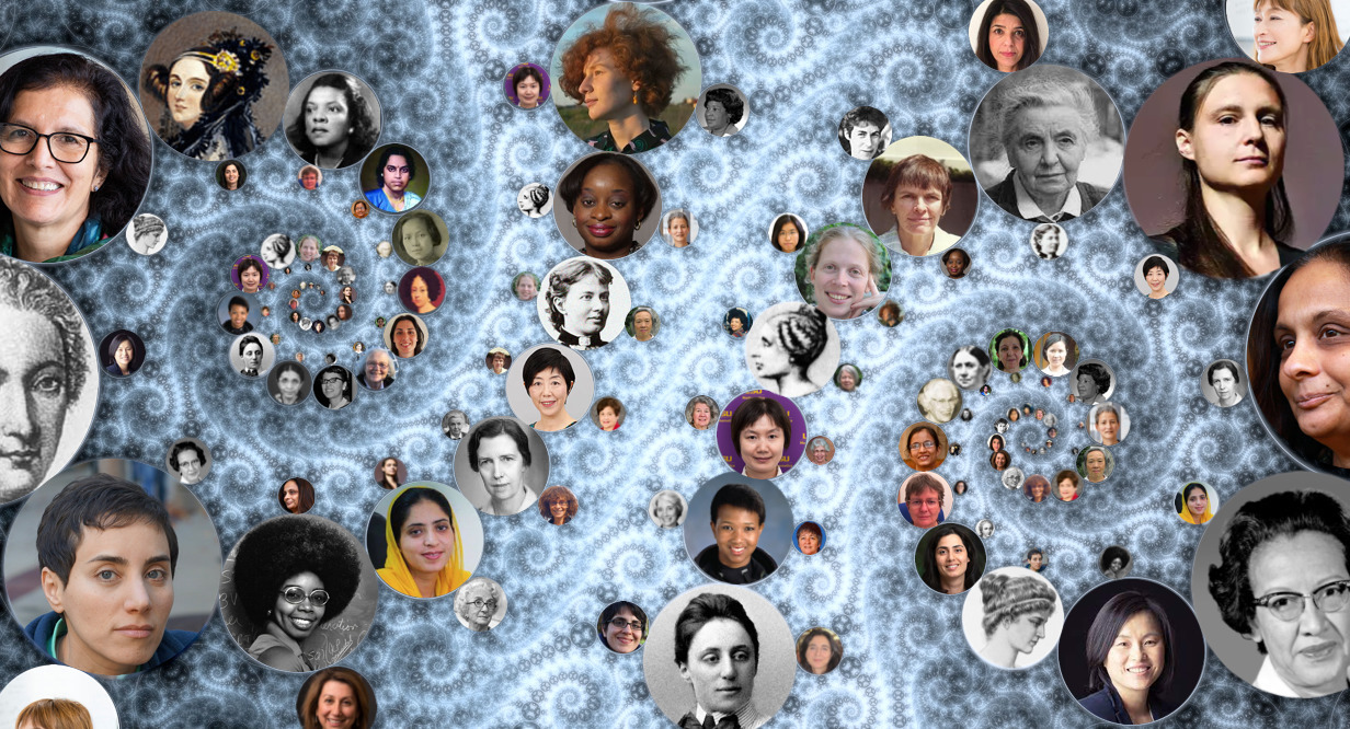 Fibonacci Sequence with images of women mathematicians