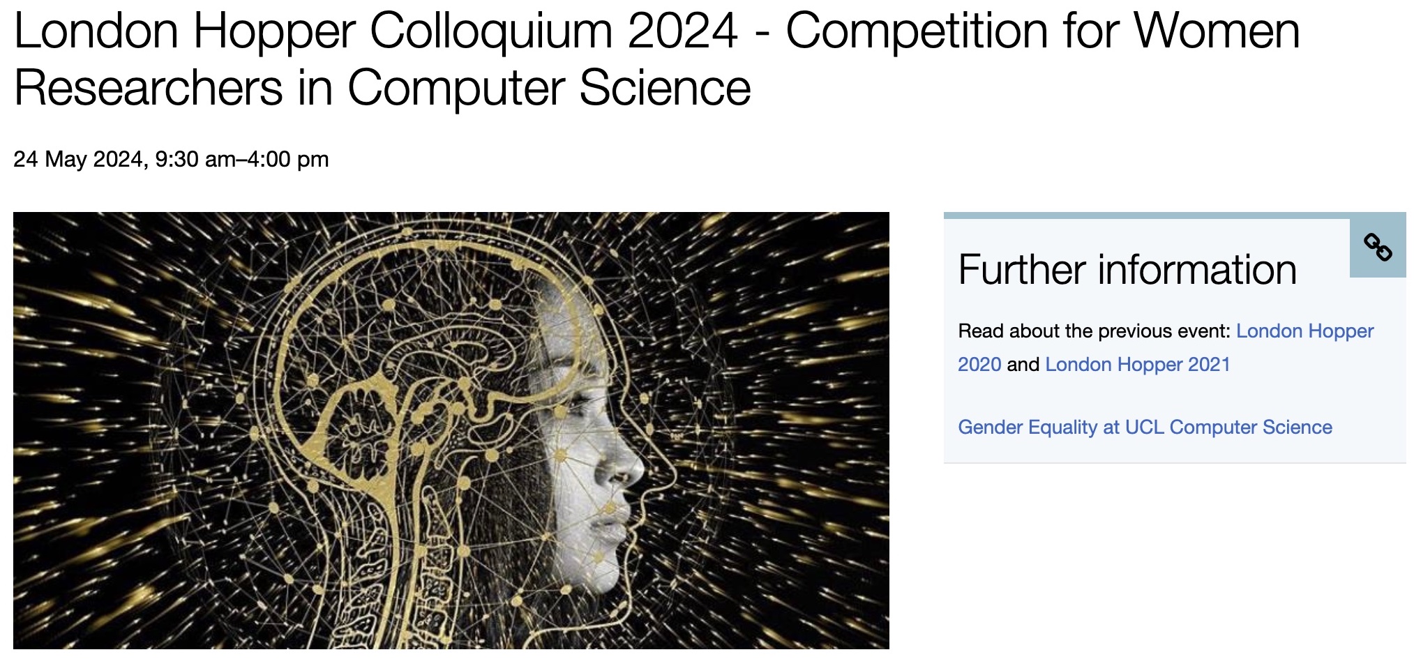 London Hopper Colloquium is a competitive event for women academic researchers across the UK, building a career in computer science, to showcase their research and hear from other successful women in this field.