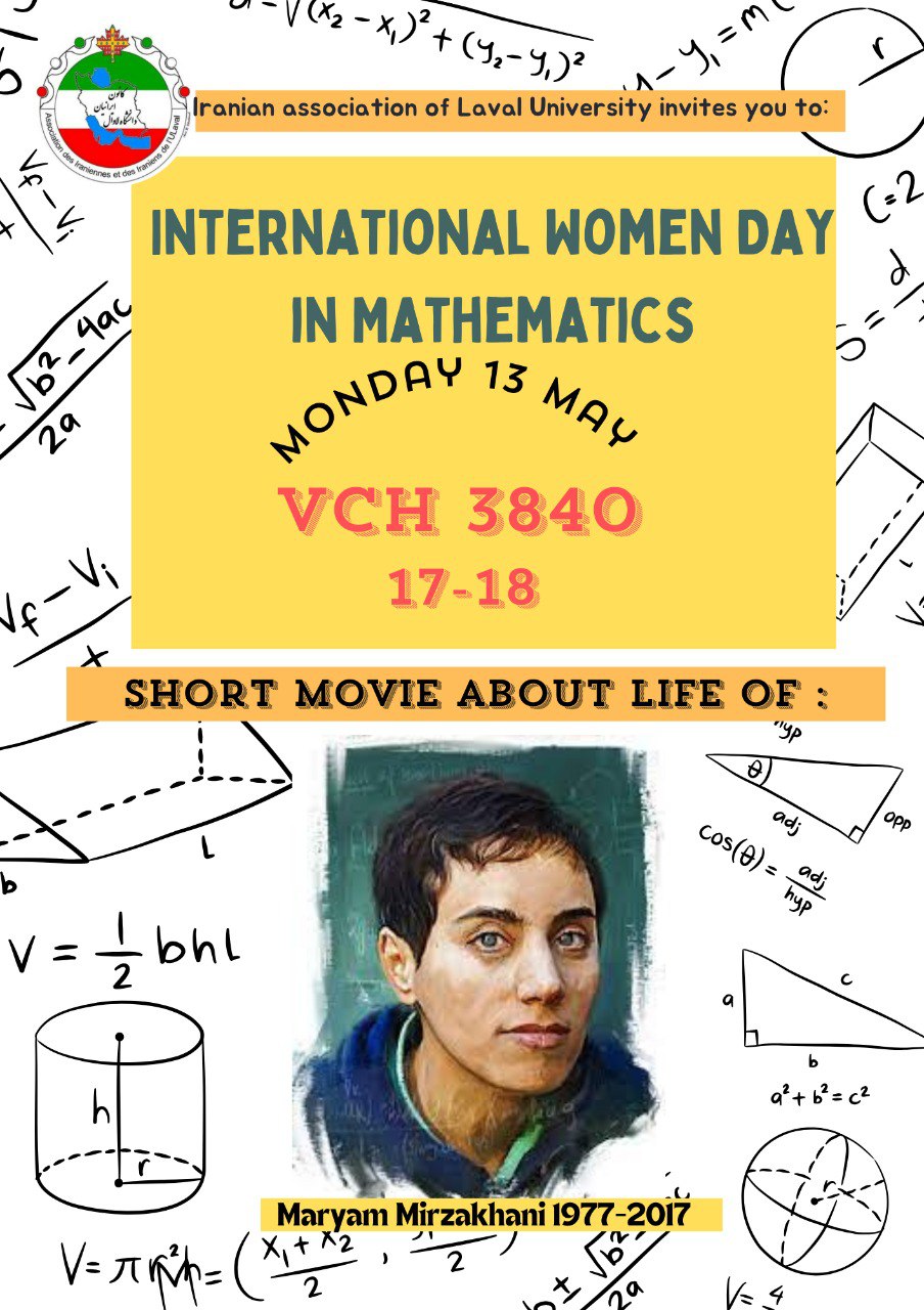Movie display for International women day in mathematics at Université Laval