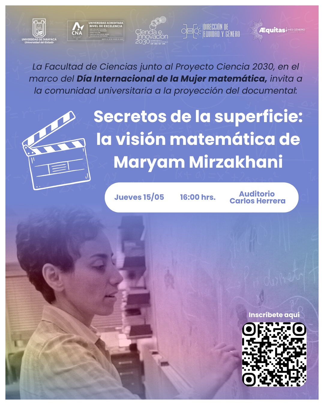 Día de la mujer matemática en la UTA, jueves 15/05 a las 16 horas.