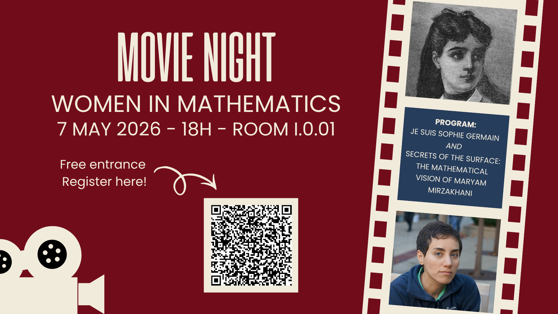 MOVIE NIGHT WOMEN IN MATHEMATICS: 7 may 2026, 18H, Room I.0.01